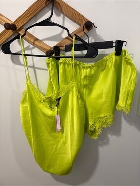 Victoria Secret PJ lime yellow SET